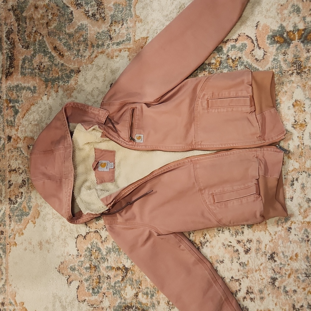 Carhart sherpa lined pink jacket